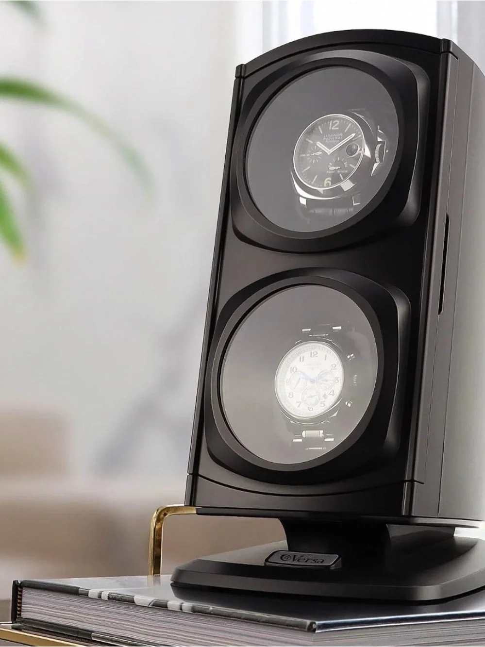 Dual Watch Winder in Black for Smartwatches and Automatic Watches